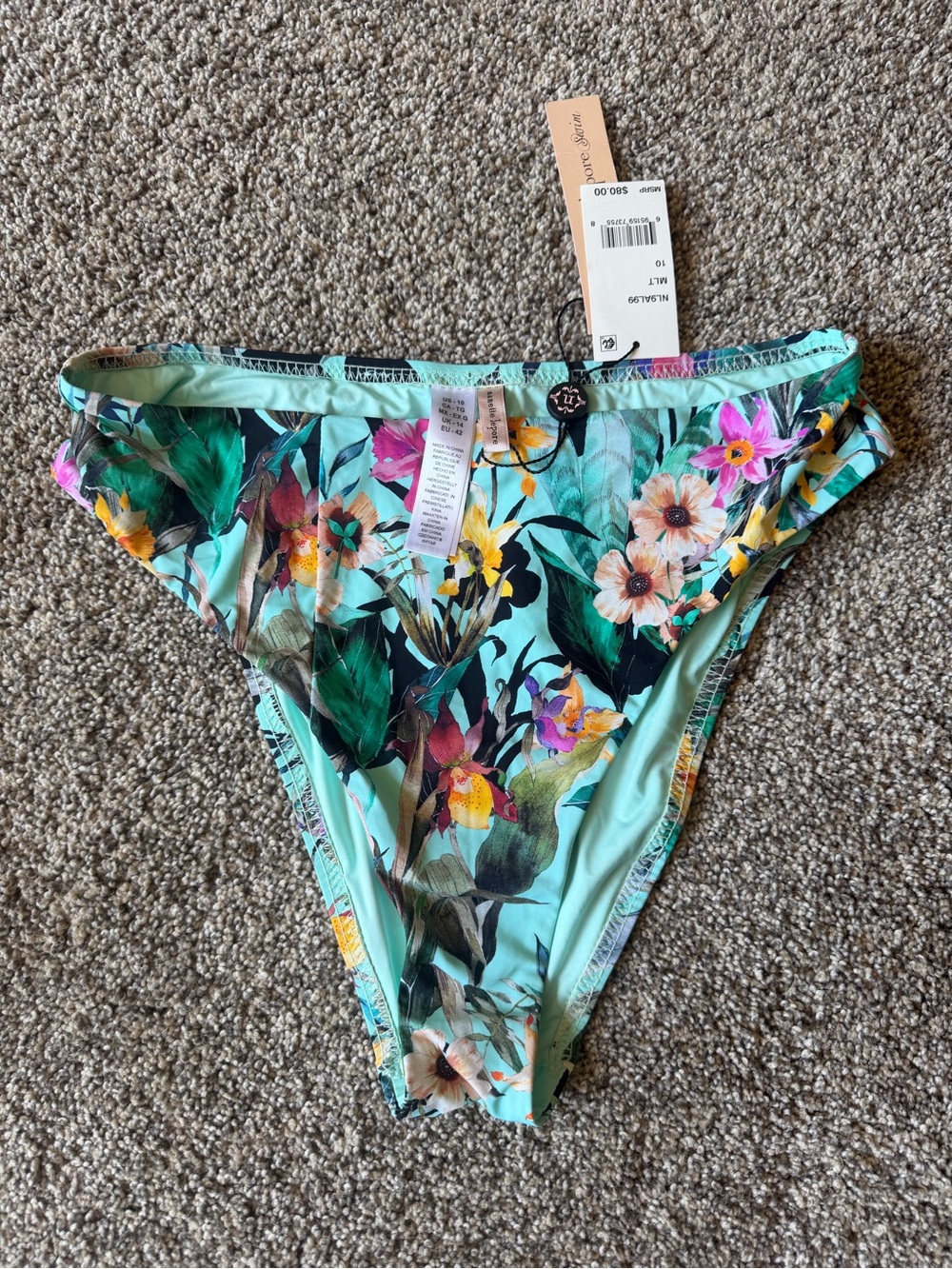 NWT Nanette Lepore Bikini Bottoms in Blooming Botanicals Floral size 10 - Picture 4 of 12